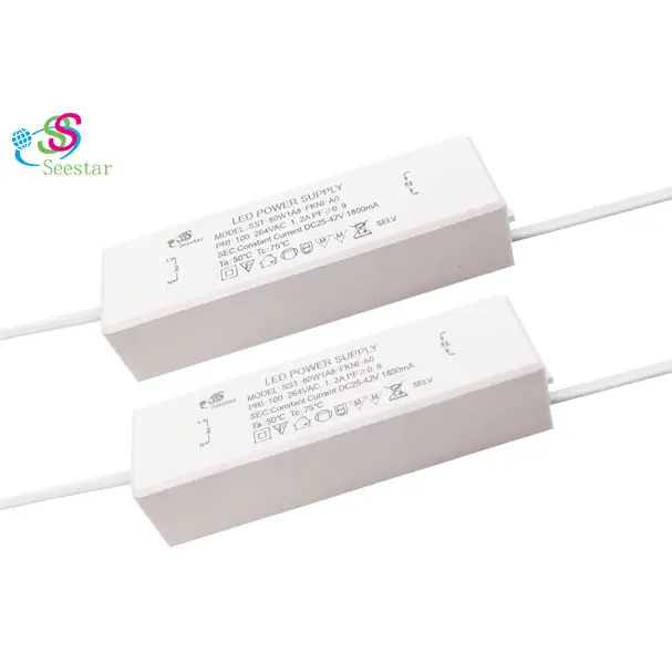 Seestar IP65 고립 CC HPF 사우디 아라비아 CB 표준 3750V AC85-264V DC25-42V 1800mA 50W 60W 70W 80W LED 다운 라이트 드라이버