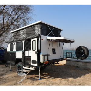 קרוואן סטנדרטי קמפייר היברידית 11ft קרוואן קטן דגם מחוץ לדרך קרוואנים עם גג קופץ גג