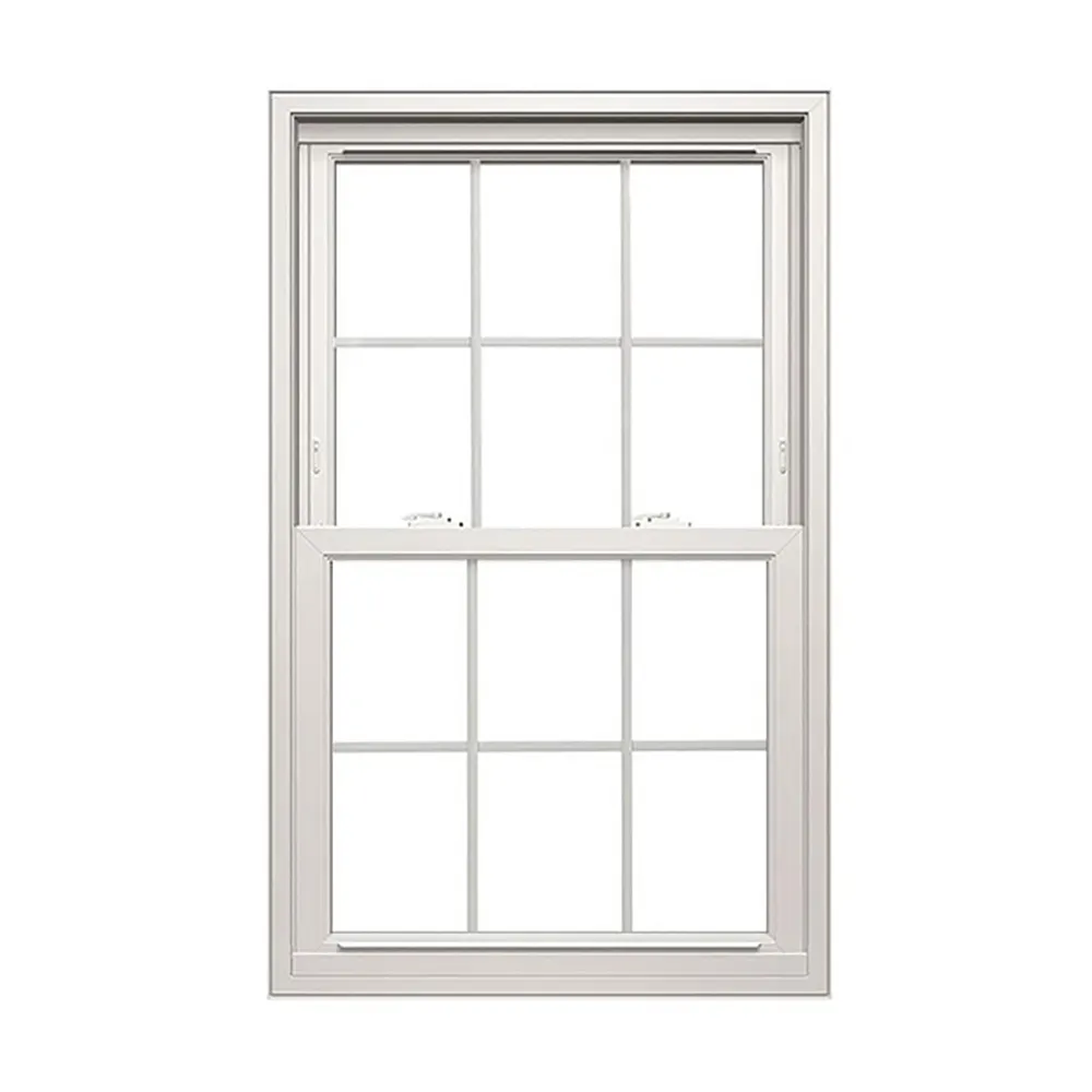 Baja E Triple de cristal panel doble colgado americano Normal tamaño de ventana de aluminio de las ventanas con características de seguridad adjunto