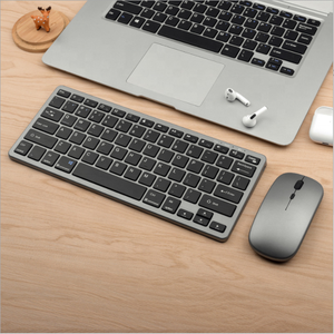 Combo de teclado y ratón inalámbricos BT Bluetooth recargables de 3 modos para teléfonos Apple Ipad Android Windows Tablet - Product Image 5