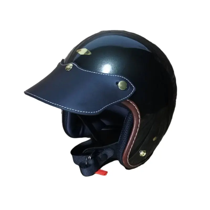 Искусственная кожа, съемные УФ-защита для верховой езды, с пряжкой для открытого шлема, винтажный мотоциклетный шлем, с полями