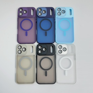 Manyetik telefon kılıfı Lens ile koruyucu Film mat sert Pc darbeye dayanıklı cep iphone kılıfları 17 Pro Max telefon kapağı - Product Image 5