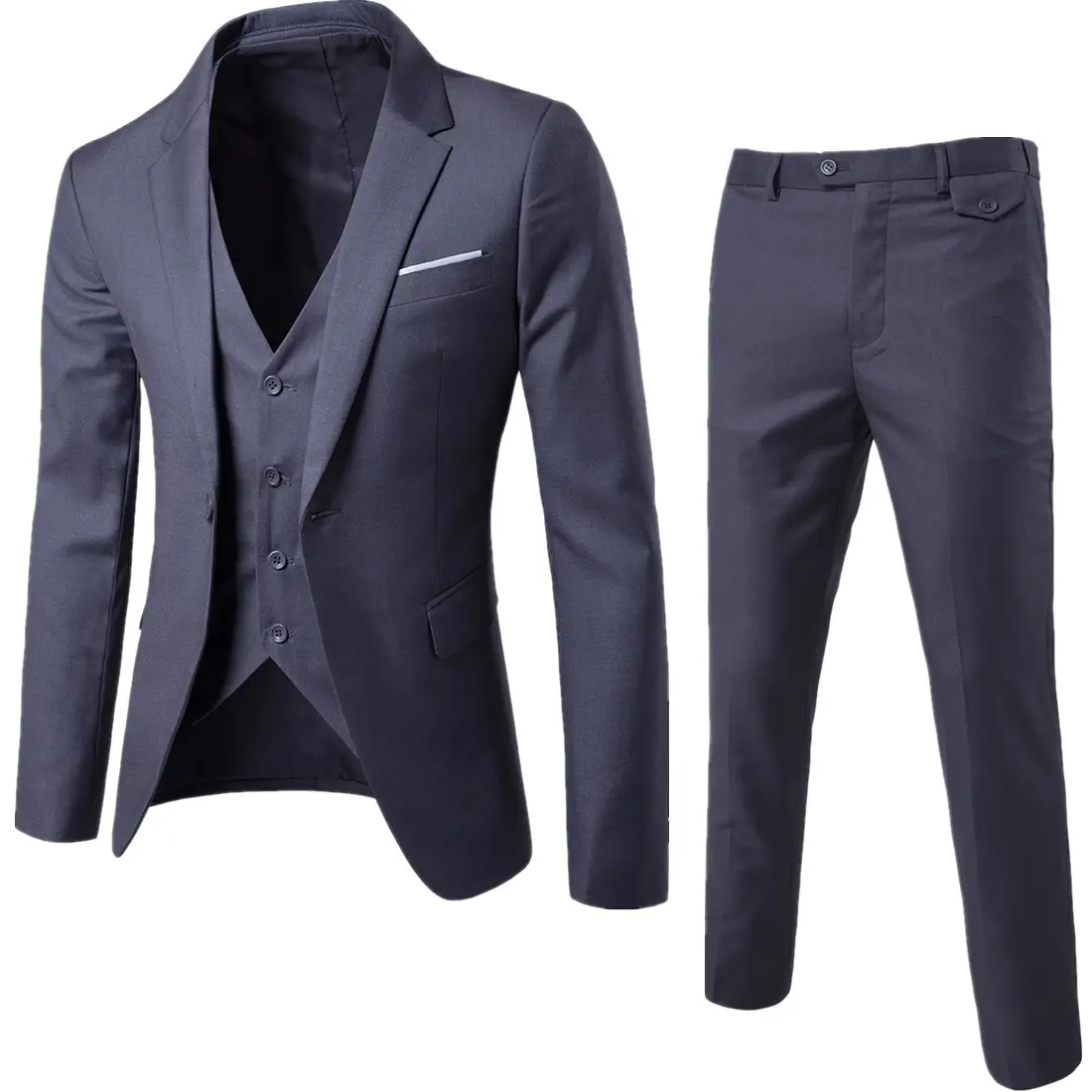 Esmoquin para hombre, traje de negocios de estilo coreano, conjunto de dos piezas, trajes de boda para mejores hombres, trajes de novio