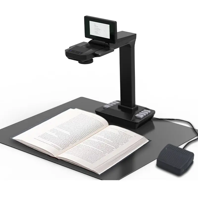 Supporta file offline document camera 20MP OCR Scanner per libri ad alta velocità Scanner per documenti formato carta A3 con monitor LCD da 5 pollici