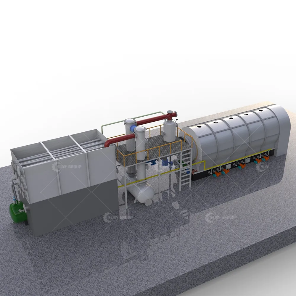 Continuous Pyrolysis Plant For Waste Tyre Plastic Pyrolysis Machine Convert Plastic To Fuel