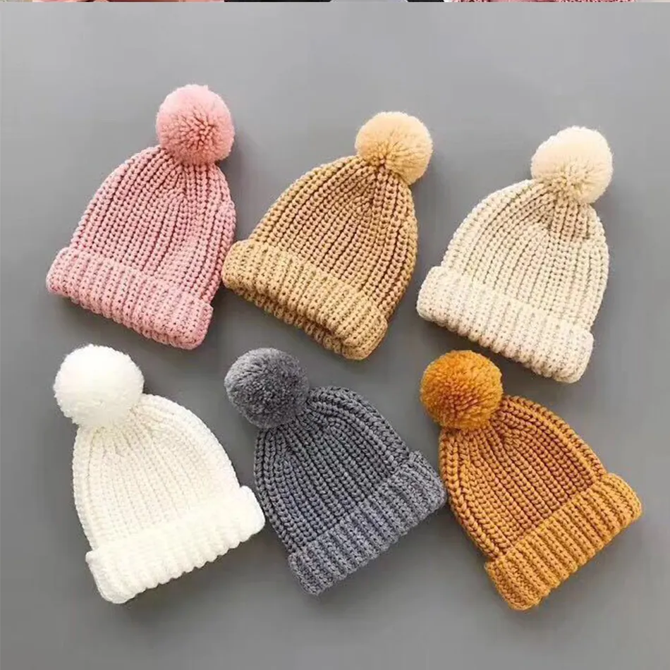 2023 Topi Rajut Kualitas Tinggi Topi Beanie Rajut Topi Bayi Musim Dingin Anak-anak dengan Logo Kustom