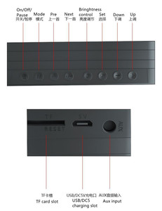趋势Hifi声音发光二极管数字显示时钟迷你便携式扬声器Mp3播放器蓝牙音乐扬声器