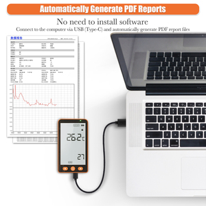 AIKESI-Registrador de datos de temperatura con sensor de enchufe, interfaz USB tipo C, con función de alarma de luz y sonido