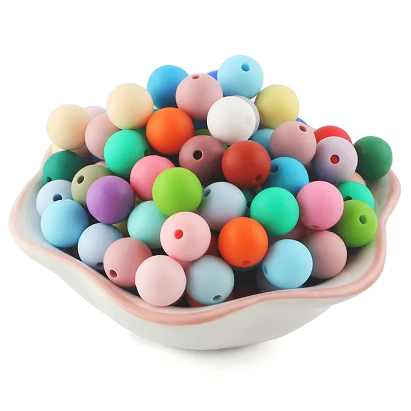 Perle de silicone personnalisée de quatre tailles pour sucette de bébé perles de silicone de qualité alimentaire stylo à perles bricolage