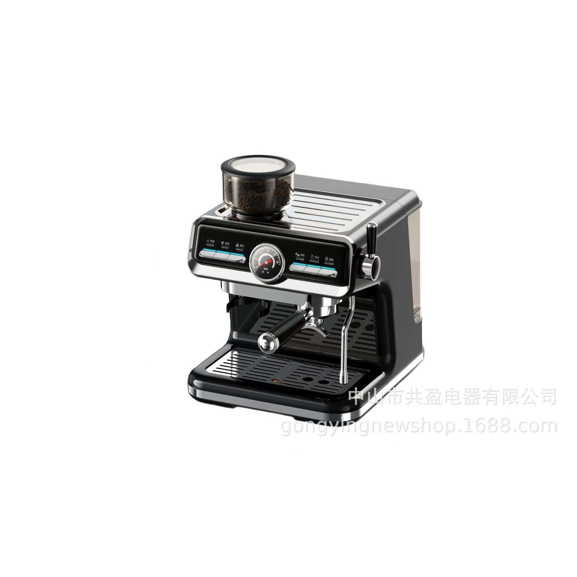 ปุ่มบดในตัวพร้อมเกจวัดแรงดัน (สีดำ)