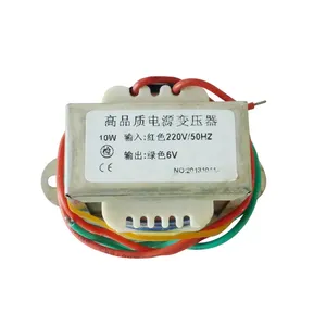 Transformador de Potencia Tipo E de 10W de alta calidad, entrada de 220V a salida de 6V, transformador de CA pequeño trifásico de frecuencia de potencia de 50HZ - Product Image 3