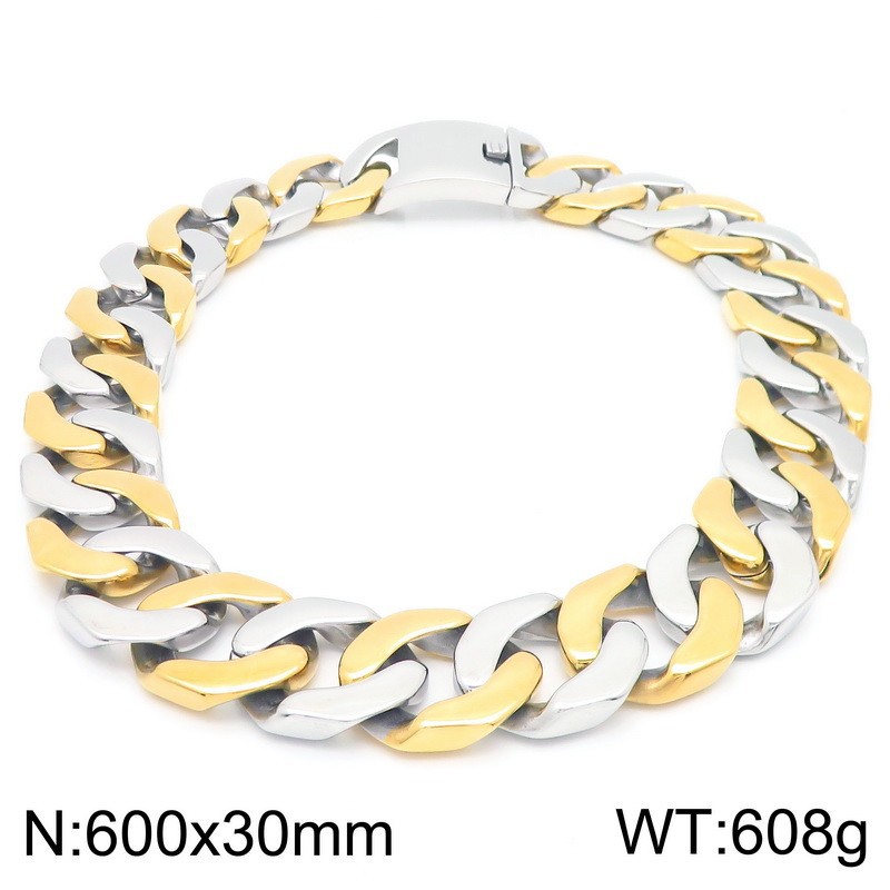 Gold-tone steel Neckalce