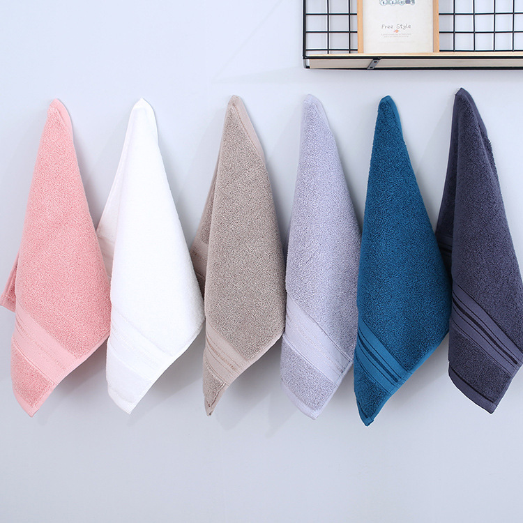 Wholesale Face Towel 100% Cotton Washcloth Wash Cloths 550GSM Thick 35*35 Grey White Light-tan Pink Raven-blue Blue
