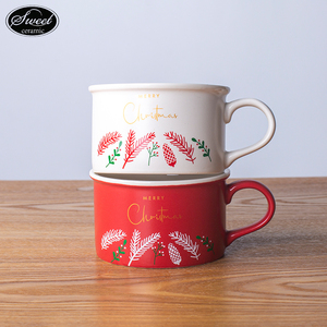 แก้วกาแฟเซรามิกลายคริสต์มาสแบบวางซ้อนกันได้แก้วมักสีขาวแดงเคลือบนัทแครกเกอร์มนุษย์หิมะและซานต้าสามถ้วยซ้อนกันสำหรับเป็นของขวัญ - Product Image 5