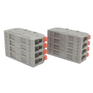 Conectores de bloques de terminales Toque suavemente el mango indoloro Bloque de terminales rápido de Conector de 4 entradas y 4 salidas Riel de guía fijo - Product Image 6