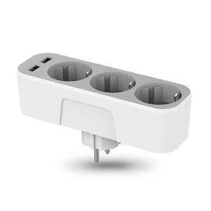 <strong>Multi</strong> <strong>Function</strong> EU Standard Wall Plug <strong>with</strong> 3 AC <strong>Sockets</strong> and 2 <strong>USB</strong> Ports for Appliances Wall Extension Plug