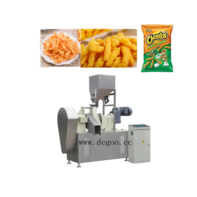 Extrusora de lanches de curvatura automática, máquina de extrusão de copos/bola de queijo fried kurkure, linha de produção/extrusora de queijo assado
