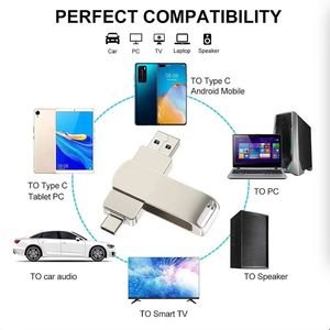2 in 1 <strong>USB</strong> Flash Drive Metal OTG <strong>2.0</strong> 3.0 U Disk Customizable LOGO <strong>USB</strong> C Stick with 8GB to 1TB Memory Available in 32GB 16GB - Product Image 4