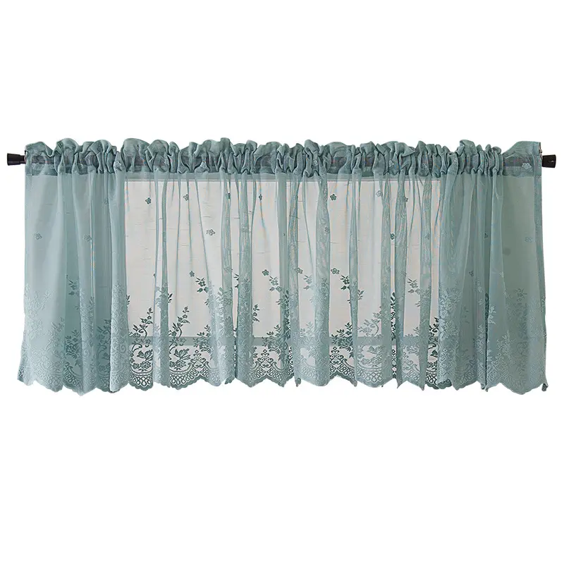 Hot Sale ins Estilo cortina de Cozinha cortina café pequeno fresco acabado haste pequeno laço azul curto cortina