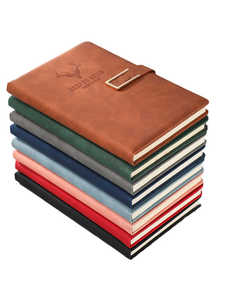 Sales Promotion Academic Pu Journal in Stock 200 Printing <strong>Pages</strong> Meeting Minutes Leather <strong>Plain</strong> <strong>Notebook</strong> A5 Diary - Product Image 2