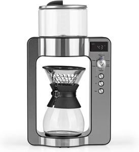 Fully <strong>Automatic</strong> Pour Over Coffee Brewer Custom Temperature Ratios Programmable <strong>Timer</strong> Household Use Stainless Steel Glass Housing - Product Image 1