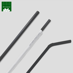 定制标志天然PLA 100% 可堆肥可生物降解一次性塑料直柔性透明吸管冷饮 - Product Image 2