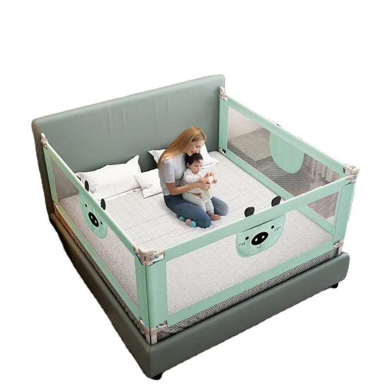 Popüler en çok satan bebek güvenliği demiryolu ayı tasarım beşik köşe yan bariyer bebek yatağı muhafızları çocuk bebek yatağı ray