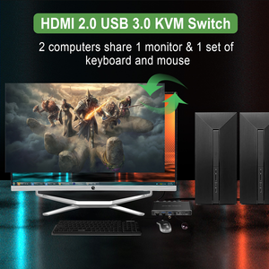 Factory Price hdmi <strong>Kvm</strong> <strong>Switch</strong> 2X1 4K60 with USB 3.0 Support 3D HDR Hotkey <strong>Switch</strong> Remote Button Control hdmi <strong>Switch</strong>