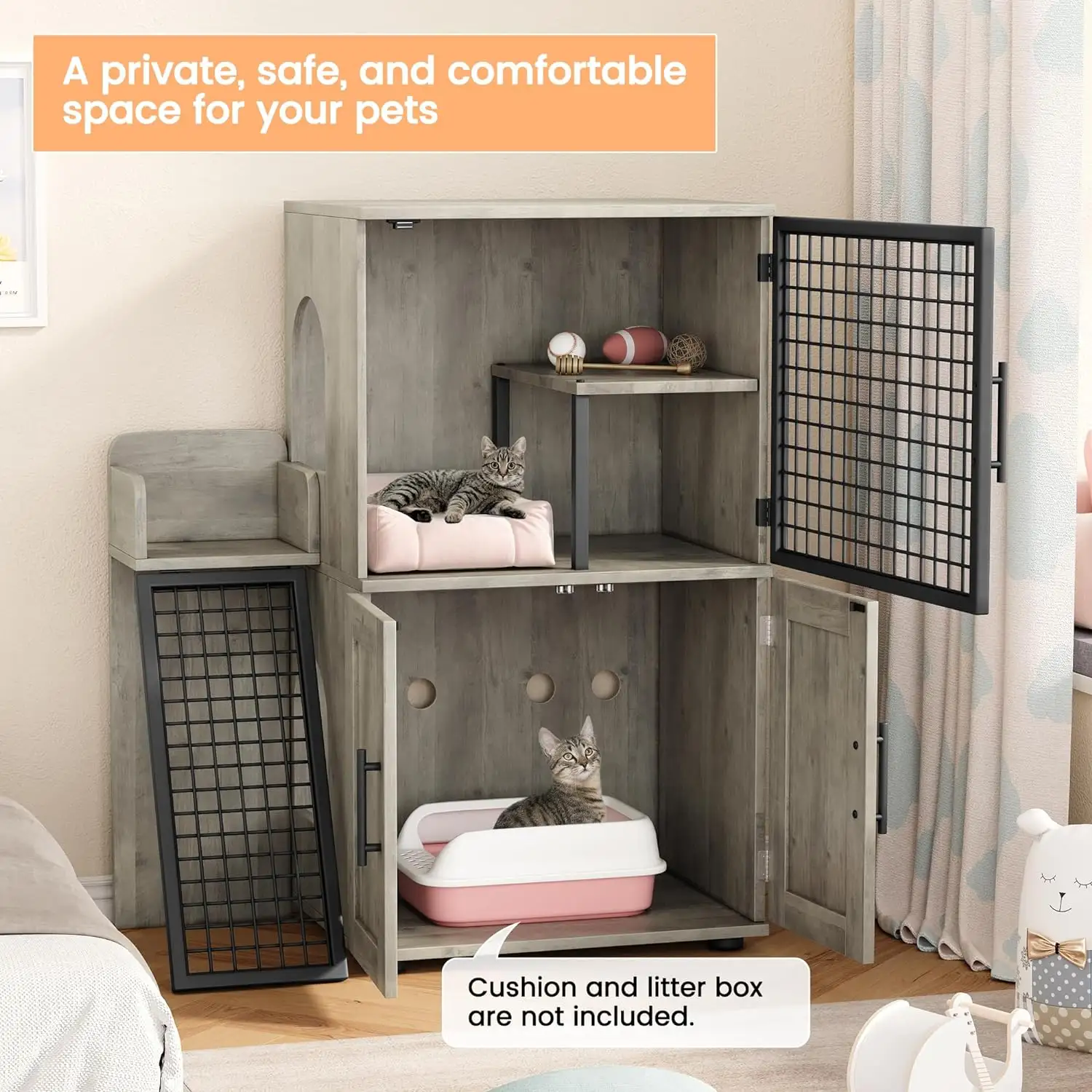 Casetta per gatti moderna Villa per gatti lettiera custodia per gatti mobili con piattaforma
