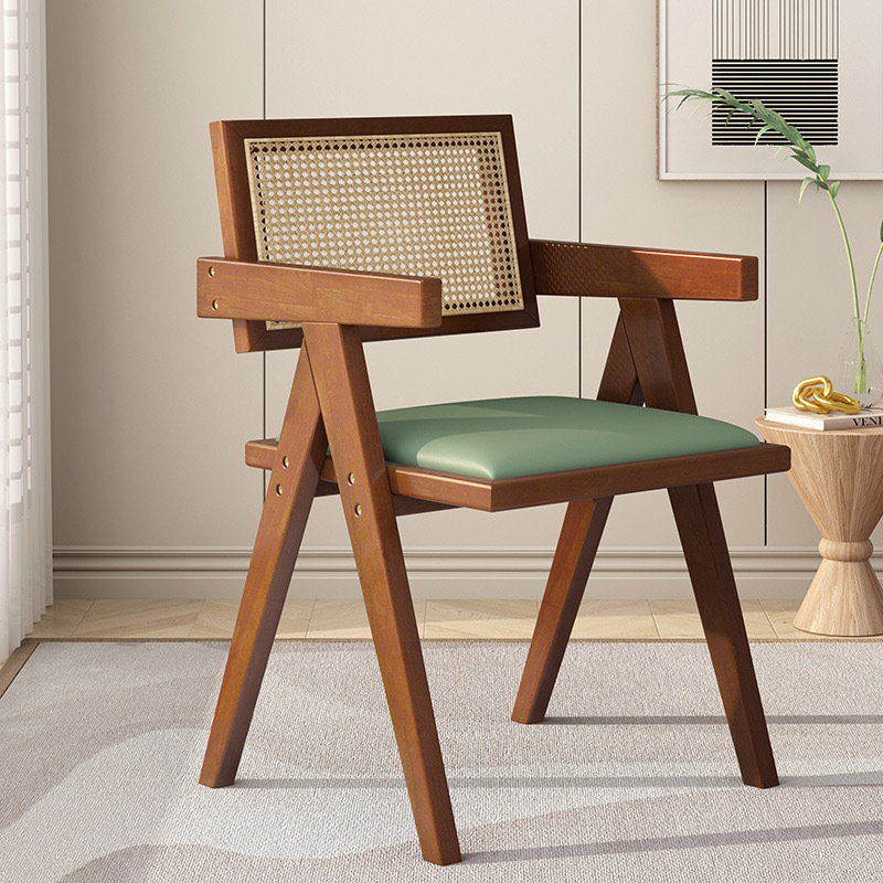 Walnut-colored upholstered seat cushion