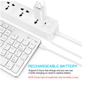Mini teclado inalámbrico BT teclado para iPad teléfono tableta ruso español teclado recargable para Android IOS Windows