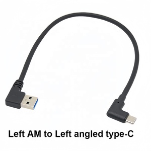 High Quality Left Angle Fast Charger <strong>Usb</strong> Type c Adaptor 3.0-<strong>Usb</strong> a to <strong>20cm</strong> Type c Cable <strong>Usb</strong> a 3.0 to c 90 Degree Left-angle Elbow