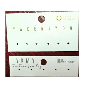 定制印刷小卡低价珠宝项链耳环纸卡背面软聚氯乙烯口袋 - Product Image 5