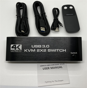 HDMI KVM开关4K 60Hz 2端口双显示器USB 3.0 KVM切换器2进2出USB KVM切换器HDMI带USB 3.0端口 - Product Image 6