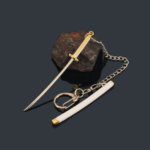 Quỷ Slayer kích thước nhỏ 9cm dao Keychain zenitsu agatsuma Mặt dây chuyền kim loại thanh kiếm Keychain với vỏ bọc - Product Image 4