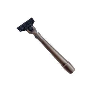 Erkek manuel jilet seti nervürlü kolu paslanmaz çelik manuel jilet ve sabun sakal fırçası hediye - Product Image 4