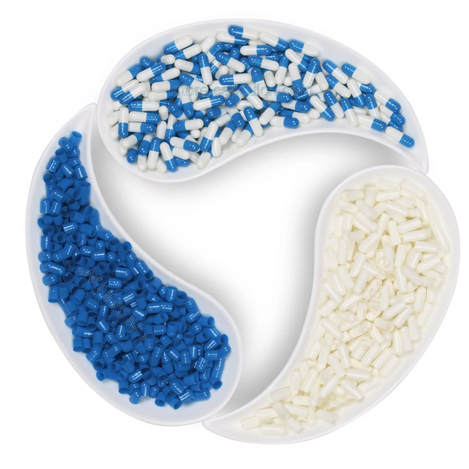 CapsulCN taglia 00 0 1 2 3 4 capsule di gelatina dura vuota blu e bianca all'ingrosso