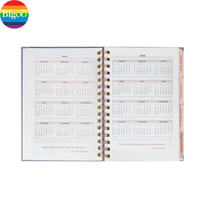 Gold <strong>Sprial</strong> <strong>Binding</strong> Hardcover Planner <strong>Notebook</strong> Double Coiled A5 <strong>Notebook</strong> with Metal Corner for Office and School Supply - Product Image 5