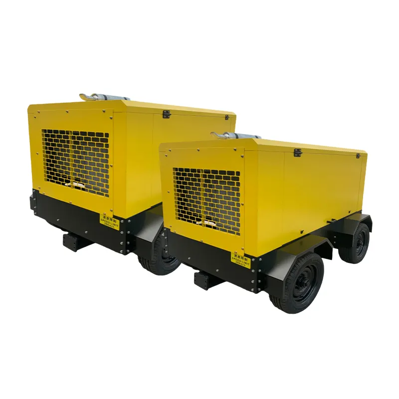 Compressore d'aria a vite Diesel portatile Atlas-Copco con ruote