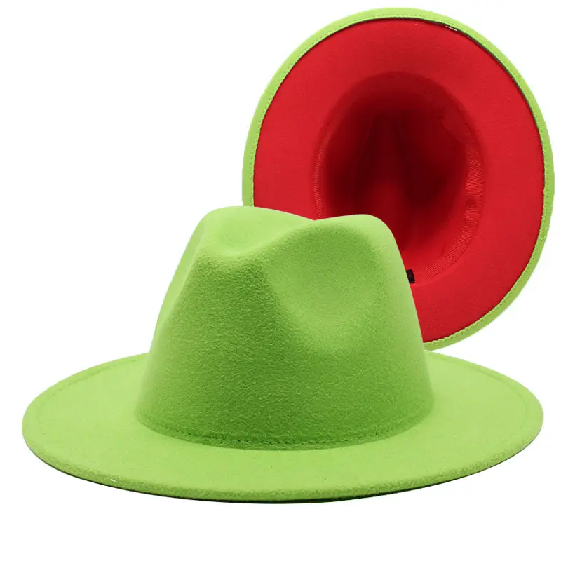 Chapéus tipo cowboy para homens, chapéus da moda em feltro com 2 tons, aba larga, duas sombras, estilo fedora, para mulheres e homens, 2021
