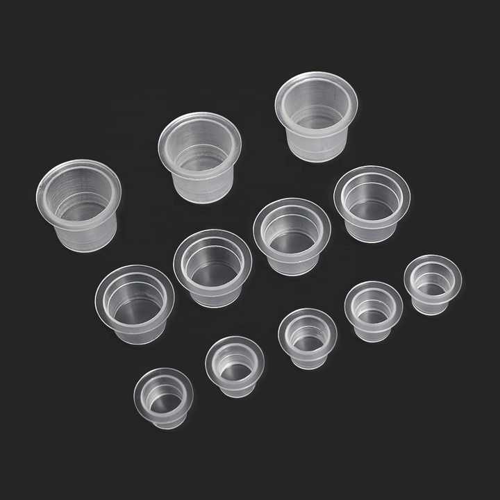 100pc S/M/L Plastic Disposable Microblading Tattoo Ink Cups Permanent Makeup Pigment Clear Holder Co