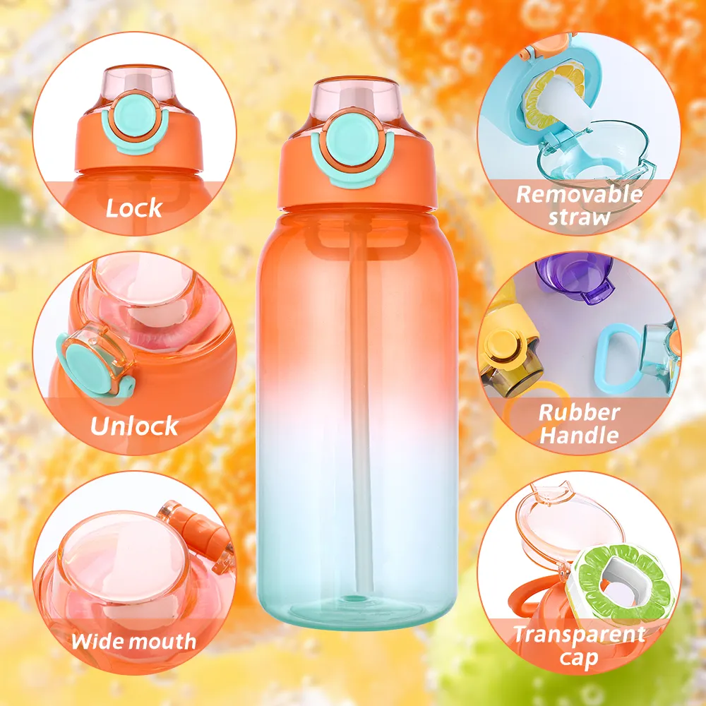 Nuevo producto Botella de agua con logotipo personalizado Botella de agua con sabor a fruta de 32Oz con tapa sin Bpa