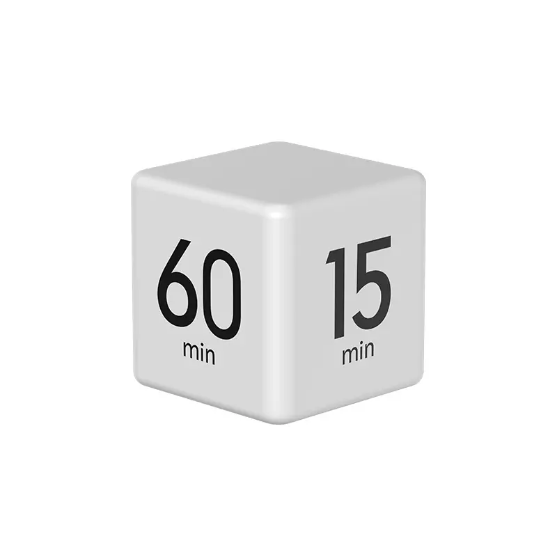 Portable Cube Digital Kitchen Timer Countdown Alarm 15-20-30-60 Minutes Flip Timing With Digital Display