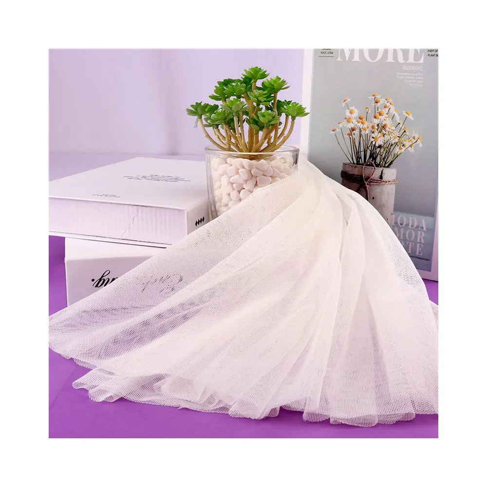 Abito da sposa Rotolo Pacchetto Fai Da Te Tessuti di Nylon Prezzo Ombre Esagonale Netto Duro Della Maglia Del Merletto Lavorato A Maglia Poco Costoso Rosa Morbido Tessuto di Tulle