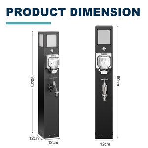 Biệt thự ngoài trời Vườn không thấm nước thép không gỉ Cột Điện chống đóng băng mặt đất cắm 50A 2 ổ cắm mở rộng ổ cắm <span class=keywords><strong>Wifi</strong></span> - Product Image 2