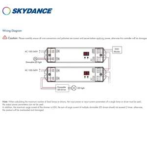 Skydance DT 100-240VAC DALI AC Triac Dimmer Display numerico Push Dimming DALI-2 Controller 1.5A 150W-360W striscia luce 1 canale - Product Image 6