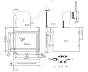 Fabrik Günstige 1,5-Zoll-Punkte 12896 FSTN Lcd Display Module Controller IC ST7541-G Datenbus 8080 mit Taucher IC 1/96 DUTY 1/11BIAS - Product Image 6