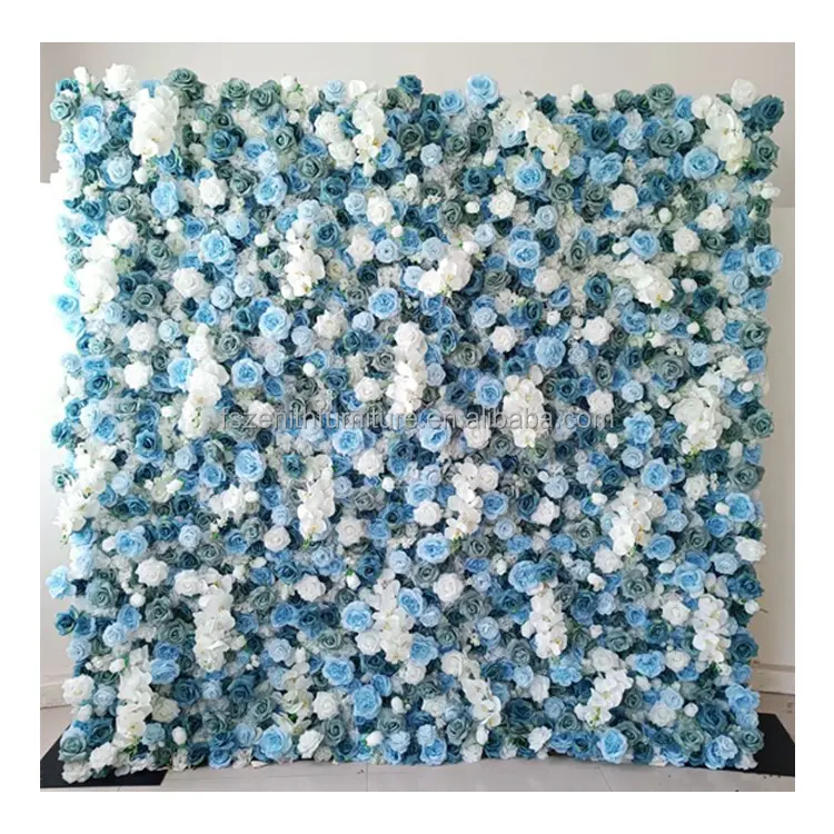 Высококачественная индивидуальная 8ftx8ft Королевская Синяя Роза цветочная панель Свадебная Цветочная стена