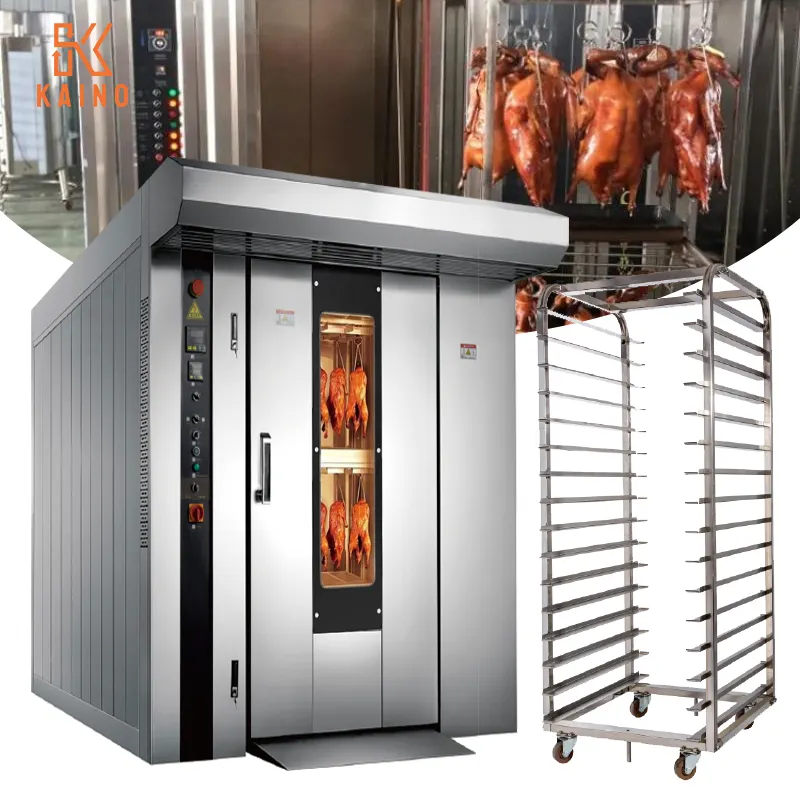 Automático Gás Elétrico Diesel 16 Bandejas Grande Árabe Rotary Frango Carne Secagem Bakers Forno com Vapor