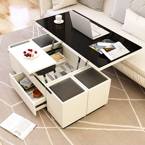 Mesa de comedor lateral de café plegable de elevación automática multifuncional de madera creativa moderna personalizada al por mayor para sala de estar - Product Image 1